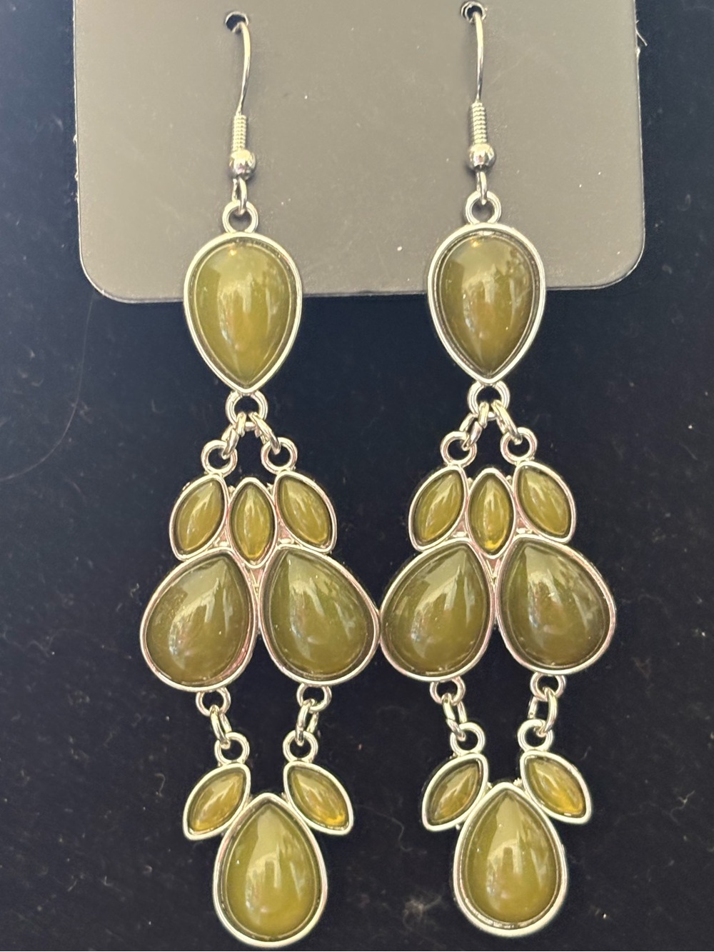 paparazzi Olive-Tone Multi Drop Teardrop Dangle Earrings